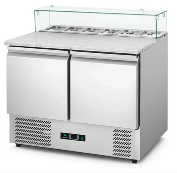 САЛАДЕТА HURAKAN HKN-GXSD2GN-GC 2-Х ДВЕРНА З ГРАНІТНОЮ ПОВЕРХНЕЮ І СКЛОМ